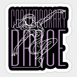 White One line art Contemporary Female dancer Sticker